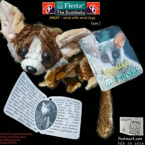 Bushbaby - Fiesta Bush baby Plush Toy - Oh So Cute And Huggable- Vintage 2000 T1